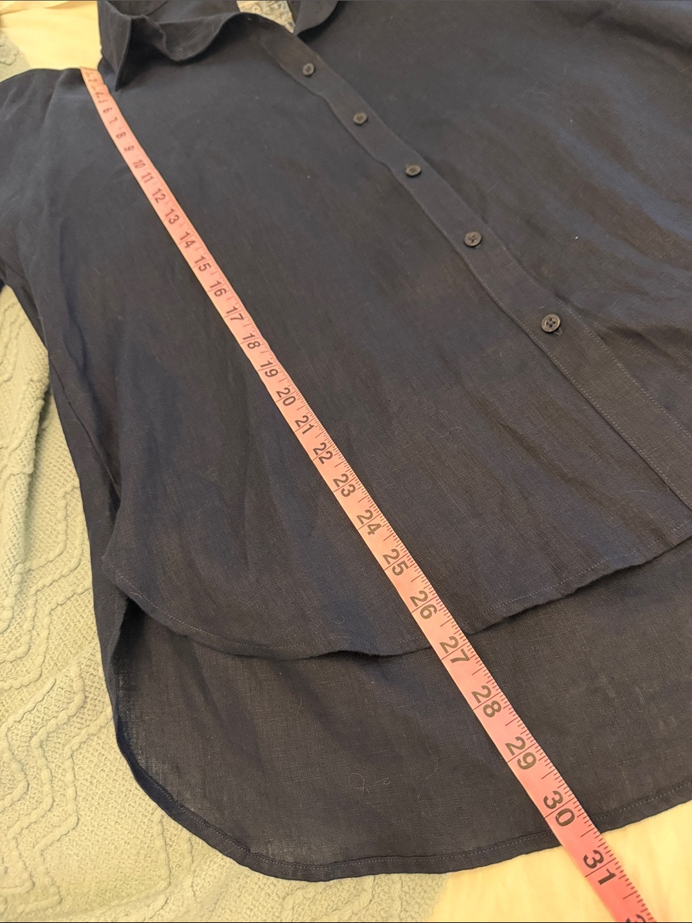 NWT Lauren Ralph Lauren Navy Blue Linen Short Sleeve Shirt - Picture 10 of 12